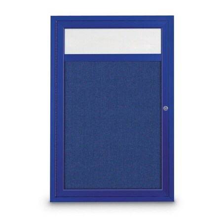 United Visual Products Slim Enclosed Corkboard, 30"x30", Satin Alum Frame/Apricot UVEB3030-SATIN-APRICOT